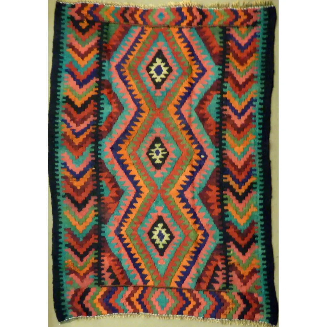 One Of The Kind Authentic Hand-Knotted Sanandaj Vintage Kilim 6'1" X 4'11"